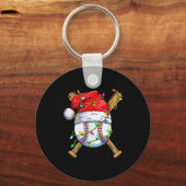 Santa Srts Design For Men Boys Christmas Baseball  Sleutelhanger (Voorkant)