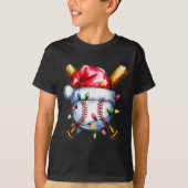 Santa Srts Design For Men Boys Christmas Baseball  T-shirt (Voorkant)