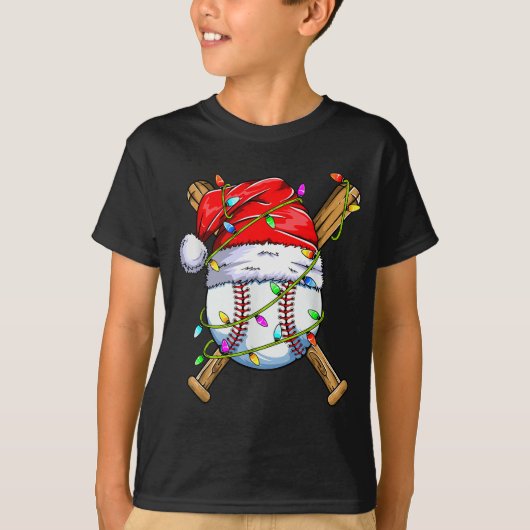 Santa Srts Design For Men Boys Christmas Baseball  T-shirt (Voorkant)