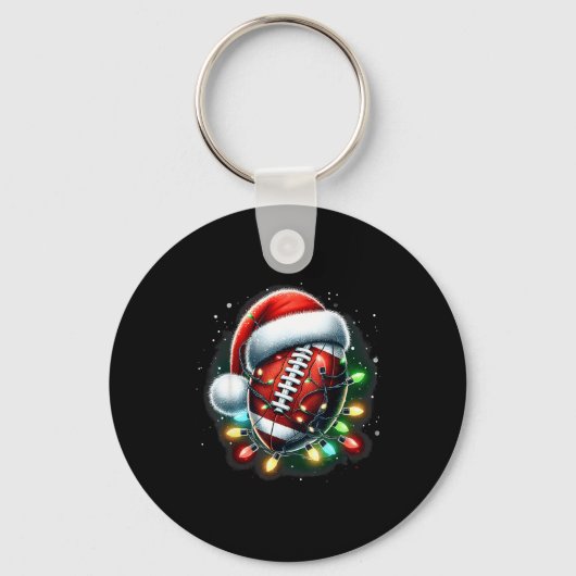 Santa Srts Design For Men Boys Christmas Football Sleutelhanger (Voorkant)