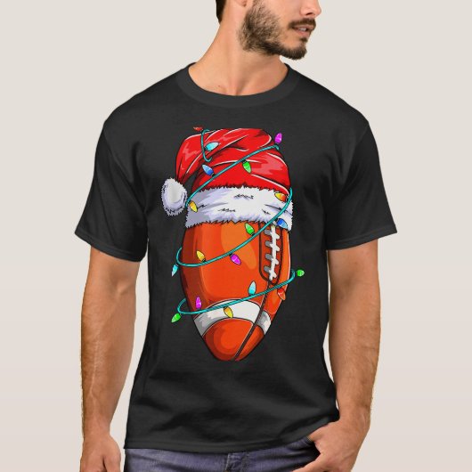 Santa Srts Design For Men Boys Christmas Football T-shirt (Voorkant)