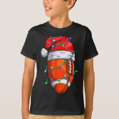 Santa Srts Design For Men Boys Christmas Football  T-shirt (Voorkant)
