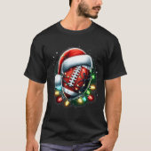 Santa Srts Design For Men Boys Christmas Football  T-shirt (Voorkant)