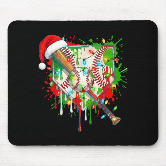 Santa Srts Ice Baseball Christmas Xmas Pajama Kid  Muismat (Voorkant)
