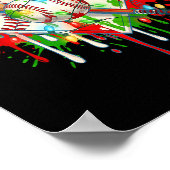 Santa Srts Ice Baseball Christmas Xmas Pajama Kid  Poster (Hoek)