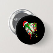 Santa Srts Ice Baseball Christmas Xmas Pajama Kid  Ronde Button 5,7 Cm (Voorkant /achterkant)