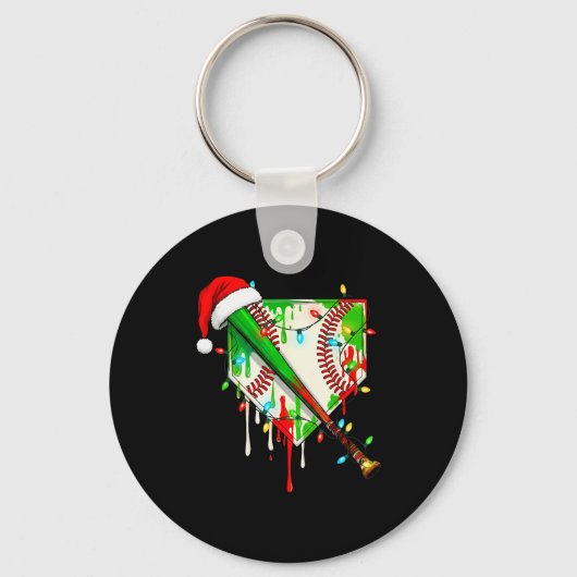 Santa Srts Ice Baseball Christmas Xmas Pajama Kid  Sleutelhanger (Voorkant)