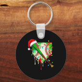 Santa Srts Ice Baseball Christmas Xmas Pajama Kid  Sleutelhanger (Voorkant)