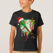 Santa Srts Ice Baseball Christmas Xmas Pajama Kid  T-shirt (Voorkant)
