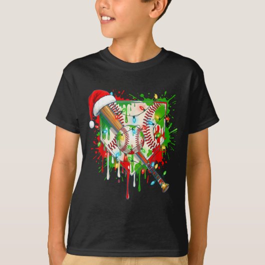 Santa Srts Ice Baseball Christmas Xmas Pajama Kid  T-shirt (Voorkant)