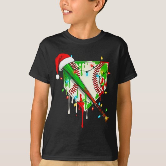 Santa Srts Ice Baseball Christmas Xmas Pajama Kid  T-shirt (Voorkant)