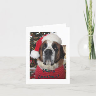 Santa St. Bernard Dog kerstkaart Feestdagen Kaart