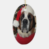 Santa St. Bernard Oval kerstversiering Keramisch Ornament (Rechts)