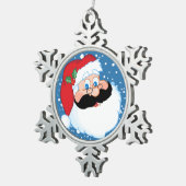 Santa Stache Tin Sneeuwvlok Ornament (Rechts)