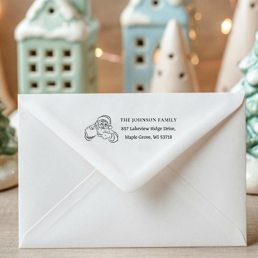[Santa Stamp] Custom Christmas Card Mail Address  Zelfinktende Stempel