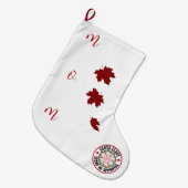 Santa Stamp of Approval Custom Wit en Rood Grote Kerstsok (Voorkant (Hangend))