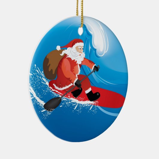 Santa Stand-up peddel Keramisch Ornament (Rechts)