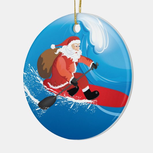 Santa Stand-up peddel Keramisch Ornament (Links)