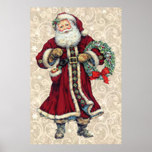 santa stand vintage poster