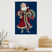 santa stand vintage poster (Keuken)