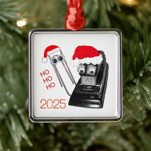 Santa Stapler Merry Christmas Ornament (Boom)