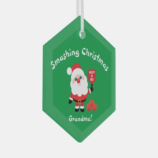 🎅 Santa Star Glas Ornament (Voorkant Rechts)