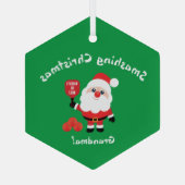 🎅 Santa Star Glas Ornament (Achterkant)