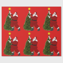 Santa Star’s De Rode Boom Inpakpapier