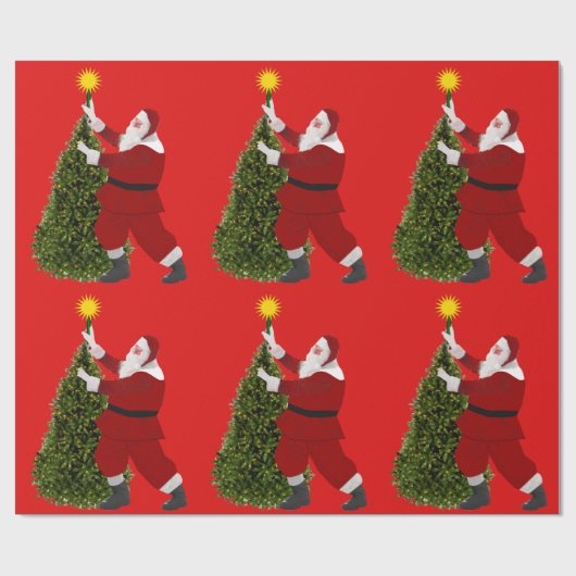 Santa Star’s De Rode Boom Inpakpapier (Vlak)