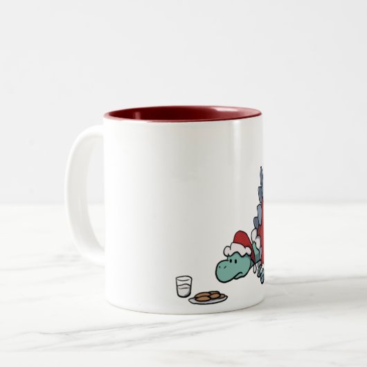 Santa Stegosaurus Mok (Voorkant links)