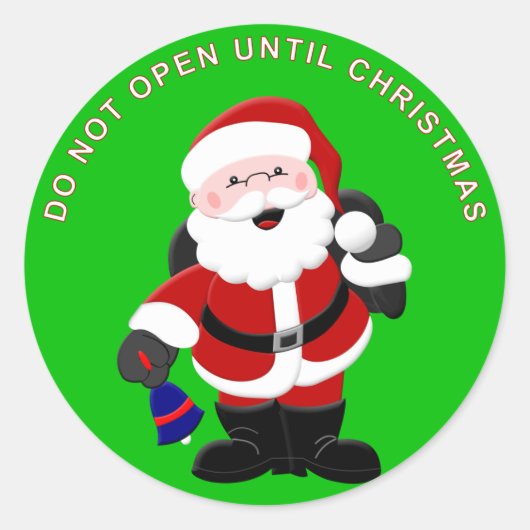 Santa Sticker 2 - Niet openen tot Kerstmis (Voorkant)