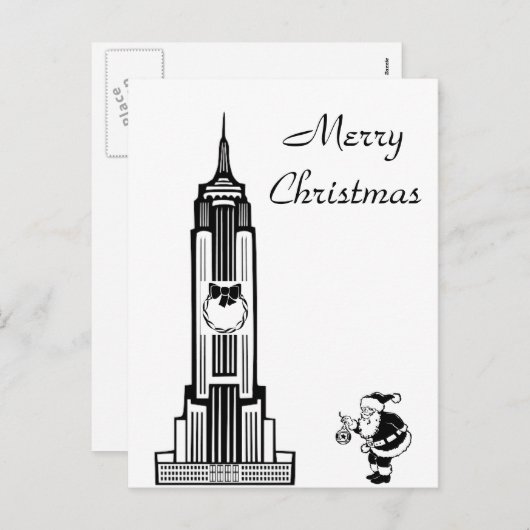 Santa  stijl New York City Kerst Feestdagenkaart (Voorkant / Achterkant)