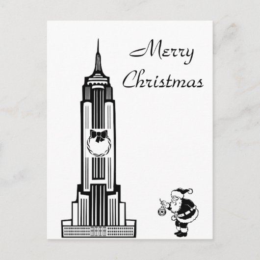 Santa stijl New York City Kerst Feestdagenkaart (Voorkant)