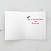 Santa Stocking Black Lab Puppy Cartoon Feestdagen Kaart (Binnen)