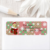 Santa Stocking Yellow Labrador Puppy Cartoon Etiket (Insitu)