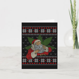 Santa Stoner Roken Wiet Humor Lelijke Kerst Kaart