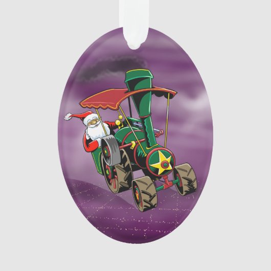 Santa-stoomtractor Ornament (voorkant)