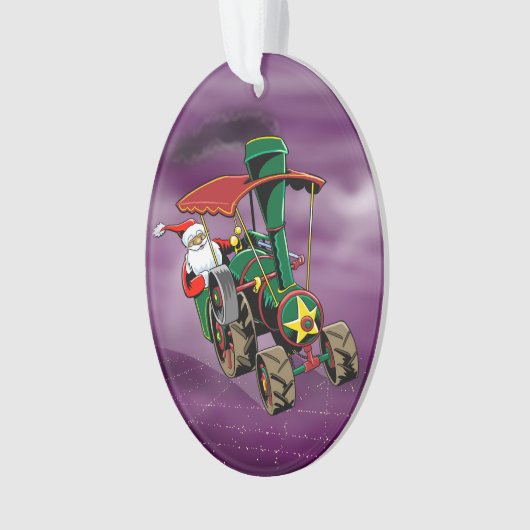 Santa-stoomtractor Ornament (voorkant)