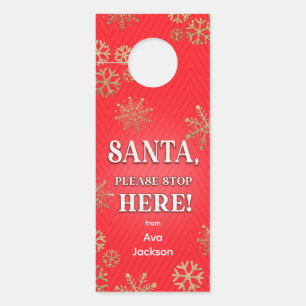 Santa Stop hier Elegant Deurhanger