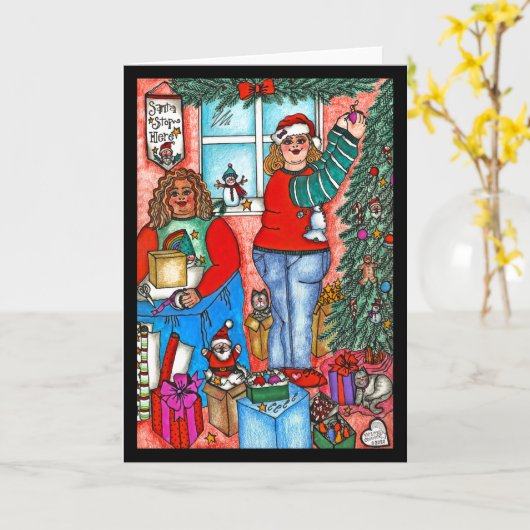 Santa Stop hier Kaart (Gele Bloem)