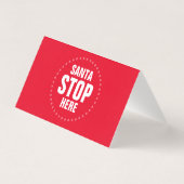 Santa Stop Hier rood wit grappig teken Kaart (Achterkant)