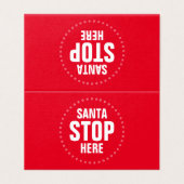Santa Stop Hier rood wit grappig teken Kaart (Buitenkant ongevouwen)