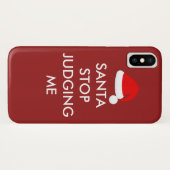 SANTA STOP JUDGING ME iPhone Case (Achterkant (horizontaal))