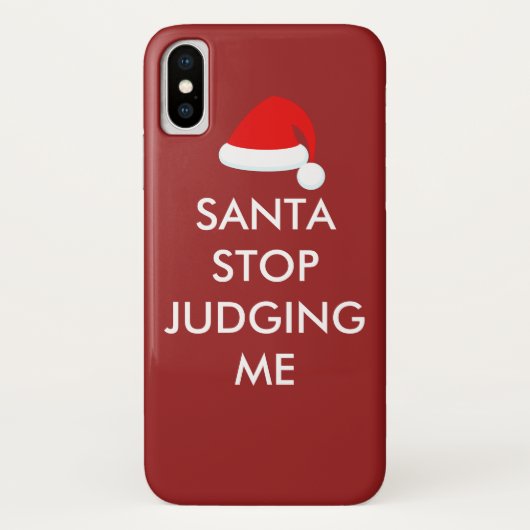 SANTA STOP JUDGING ME iPhone Case (Achterkant)