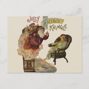 Santa Stories Kris Kringle  Art Print Feestdagenkaart