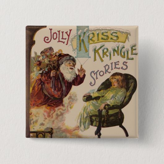 Santa Stories Kris Kringle  Art Print Vierkante Button 5,1 Cm (Voorkant)