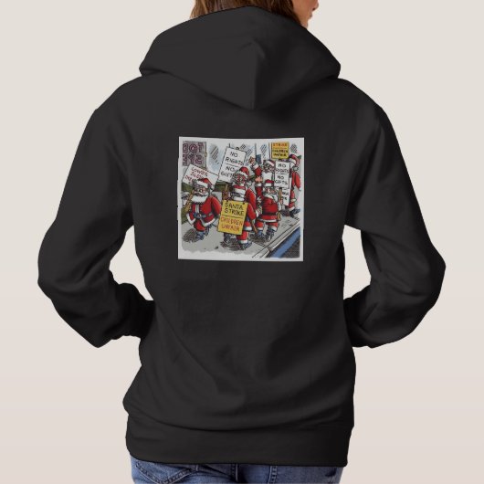 Santa Strike dames zwarte hoodie achterkant (Achterkant)