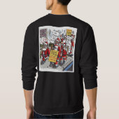 Santa Strike heren zwarte sweatshirt achterkant (Achterkant)