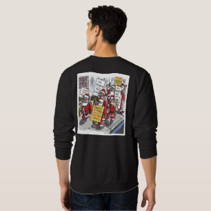 Santa Strike heren zwarte sweatshirt achterkant