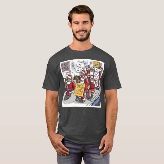 Santa Strike men charcoal T-shirt (Voorkant volledig)